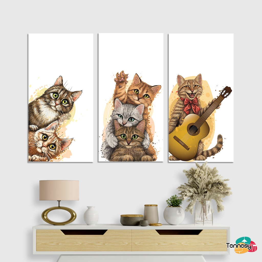 Jual TENNESY HIASAN DINDING GAMBAR KUCING LUCU WALL DEKOR 15x30CM ...