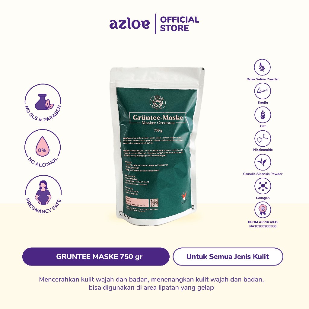 Jual AZLOE Fleur De Masque & Gruntee Maske 750gr (BIG POUCH) | MASKER
