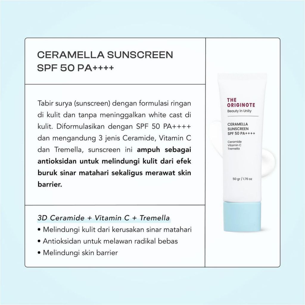Jual THE ORIGINOTE Ceramella Sunscreen SPF50 PA++ || Serum Sunscreen ...