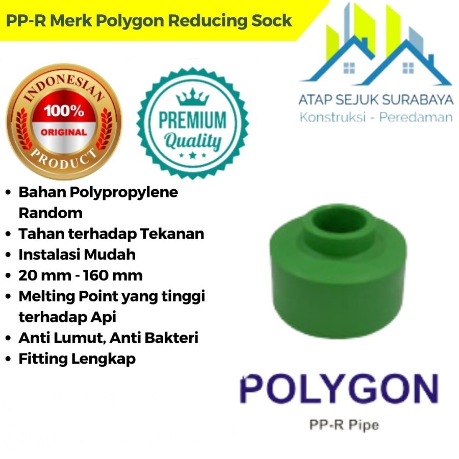 Jual Fitting Pipa Reducing Shock PPR Polygon 25mm | Shopee Indonesia