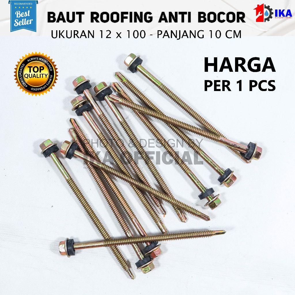 Jual 1 PCS / 1 Buah - 100mm Baut Sekrup Roofing / Baut Sekrup Baja ...