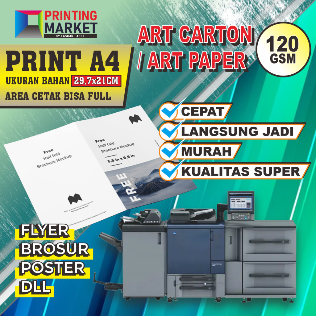 Jual CETAK A4 MURAH PRINT A4 1 SISI DAN 2 SISI KERTAS ART PAPER KERTAS