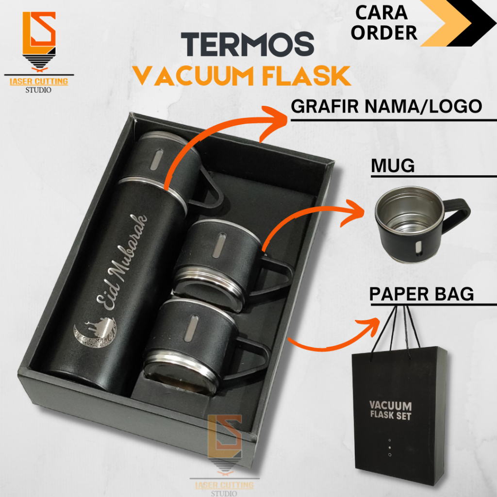 Jual Tumbler Sultan Vacuum Flask Set Custom Termos Stainless Mug Cangkir Hampers Souvenir