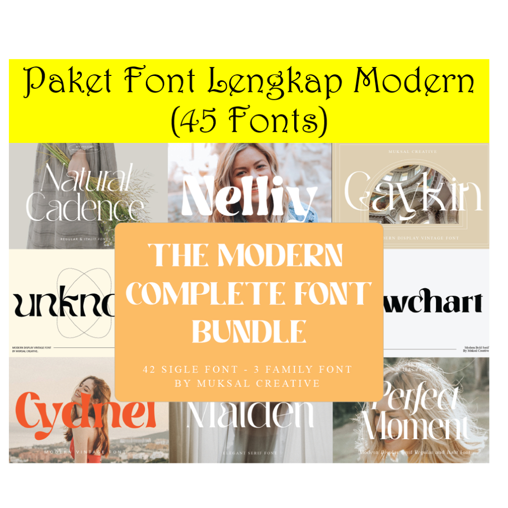 Jual Paket Font Lengkap Modern (45 Fonts) | Shopee Indonesia