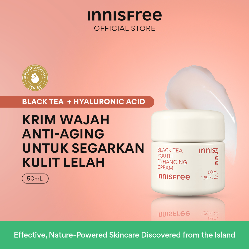Jual Innisfree Black Tea Youth Enhancing Cream 50ml / Krim AntiAging