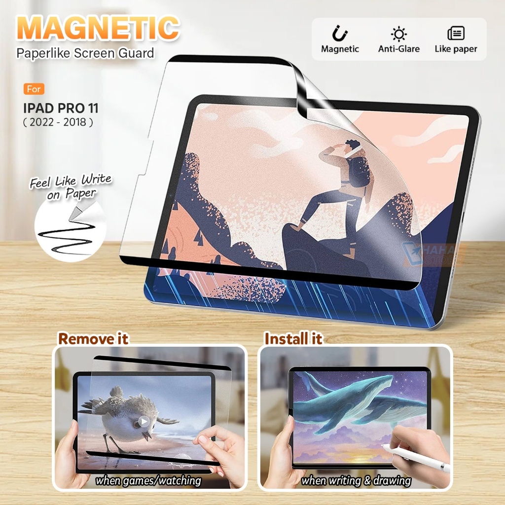 Jual iPad Pro 11 inch M2 M1 2022 2021 2020 2018 Anti Gores Magnet