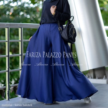 Celana Kulot Wanita Fariza Palazzo Pants Bahan Baloteli Payung Lebar Panjang 100cm Bisa Potong