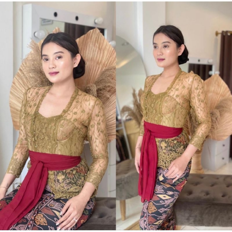 Jual Kebaya Bali premium imported tiles lengan panjang | Shopee Indonesia