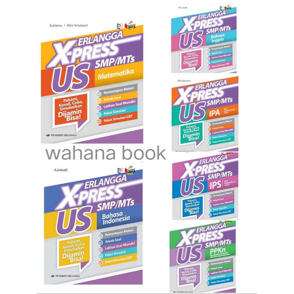 Jual Paket Buku Erlangga X-press US SMP MTs US Matematika Bahasa ...