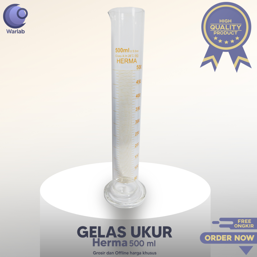 Jual Herma Gelas Ukur 500 ml / Measuring Cylinder/ Gelas Ukur Kaca ...