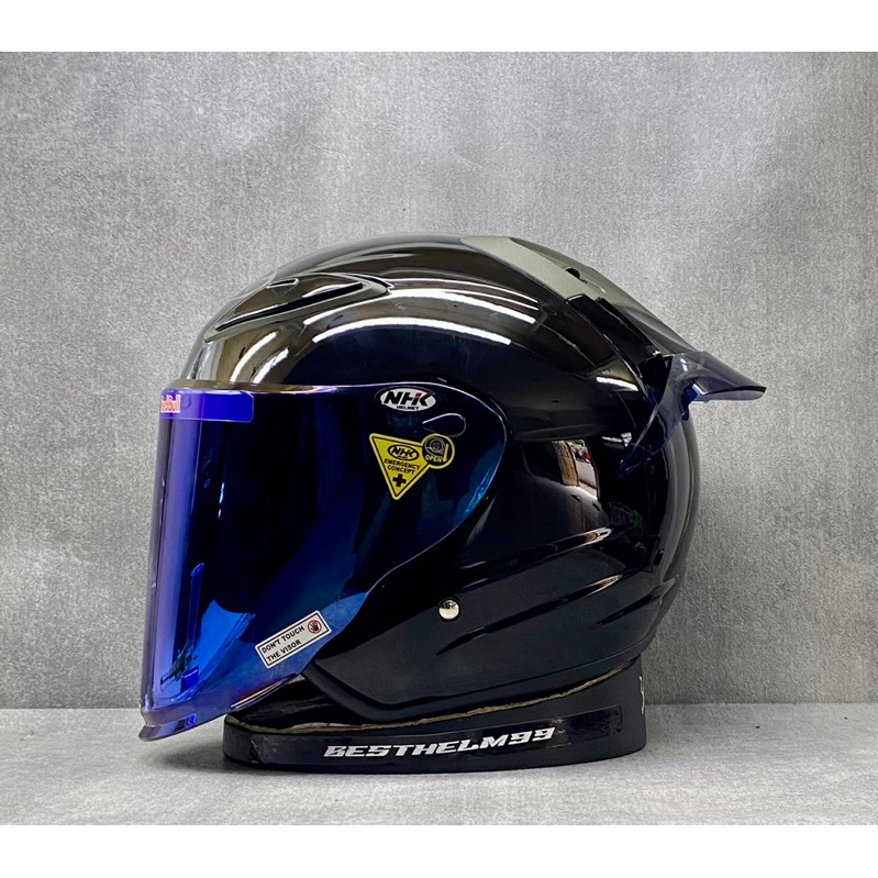 Jual NHK R6 Solid Black Glossy || Paket Ganteng - Single Visor - Helm ...
