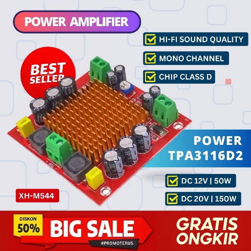 Jual Kit Power Amplifier Class D TPA3116D2 12V24V 2x120 Watt Shopee