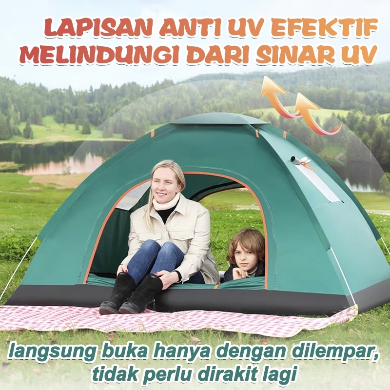 Jual Tenda Camping Kapasitas 2 4 Orang Tenda Otomatis Outdoor And Indoor Tenda Gunung Shopee 6935