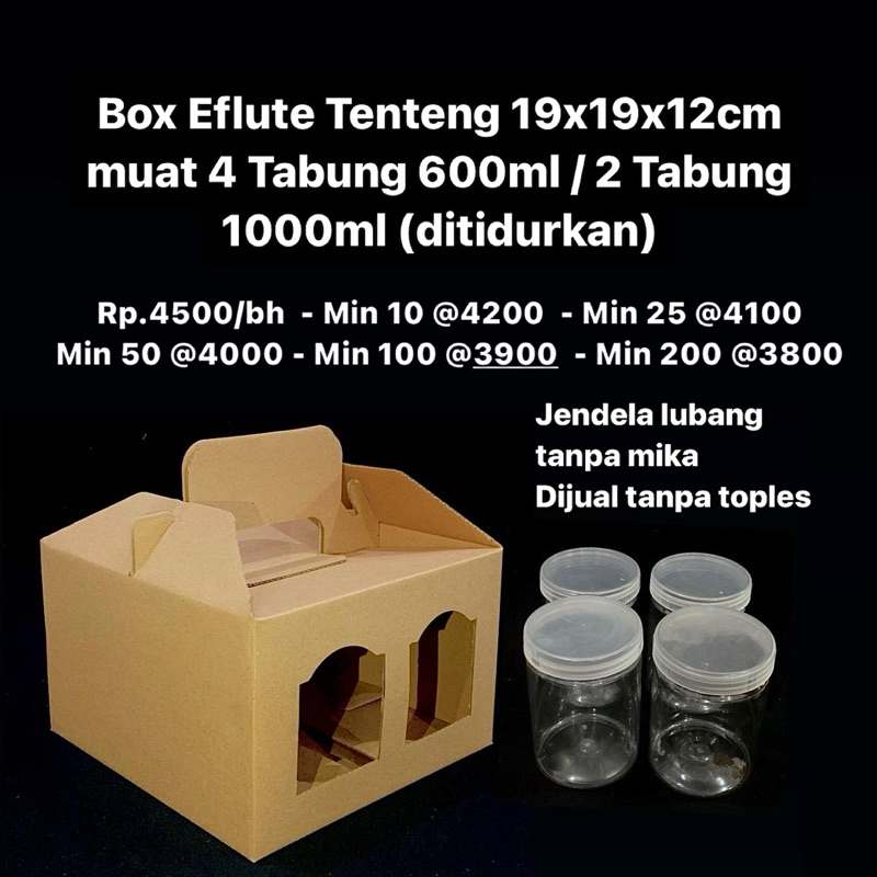Jual Box Eflute Tenteng 19x19x12cm muat 4 Tabung 600ml / 2 Tabung ...