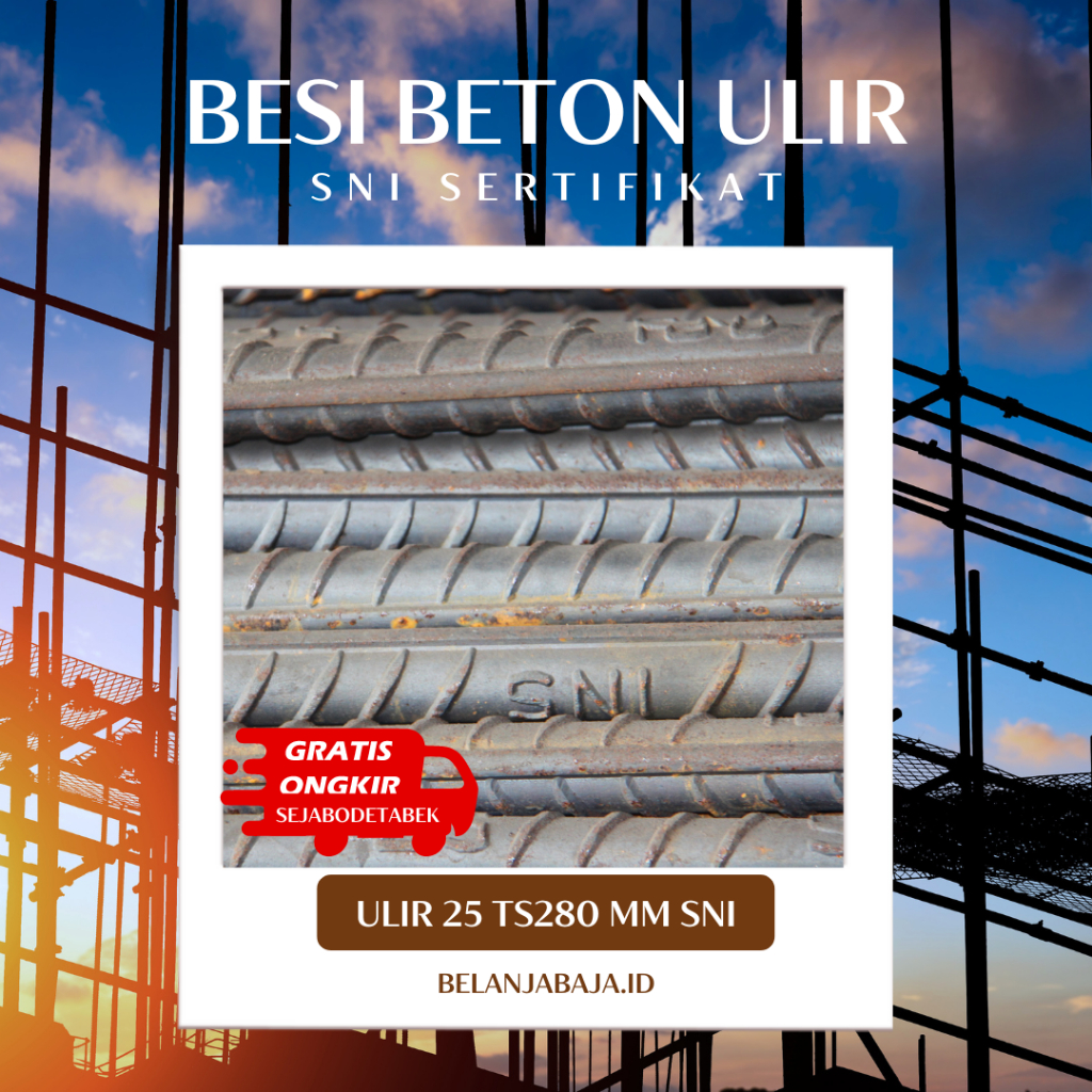 Jual BESI BETON ULIR 25MM TS280 SNI SERTIFIKAT GRATIS ONGKIR ...