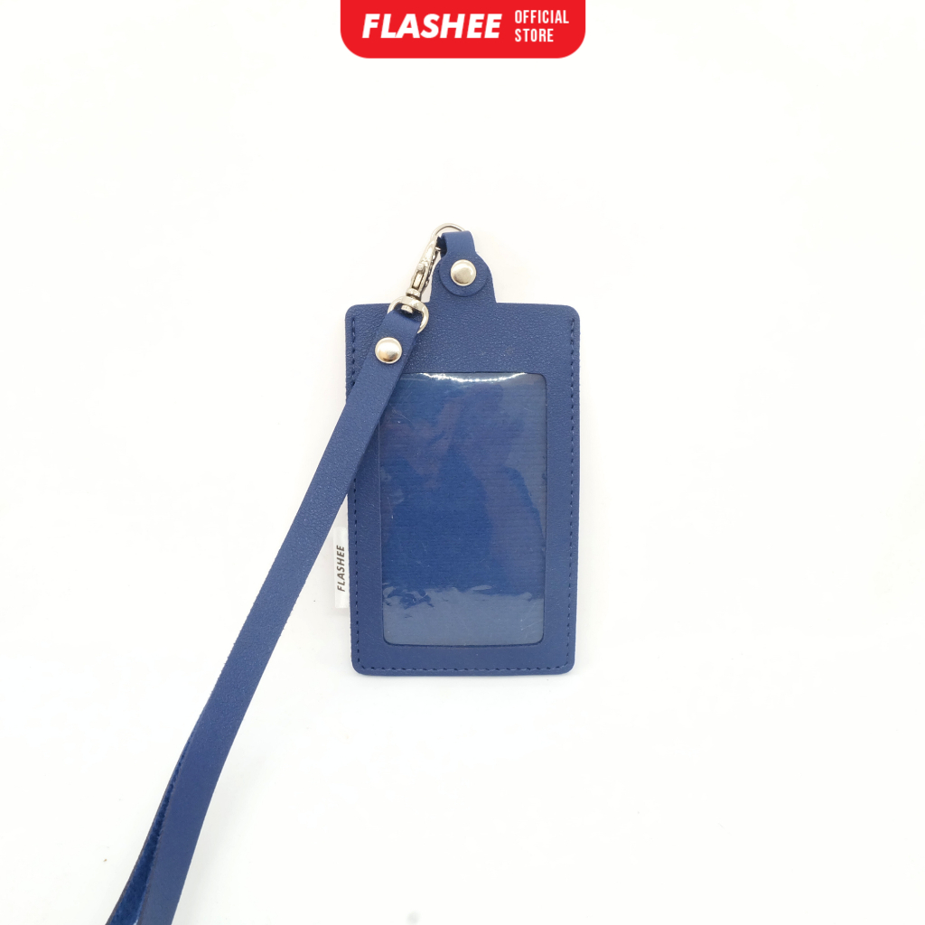 Jual Flashee Name Tag Kulit Id Card Kulit Holder Kancing Dean Lanyard ...