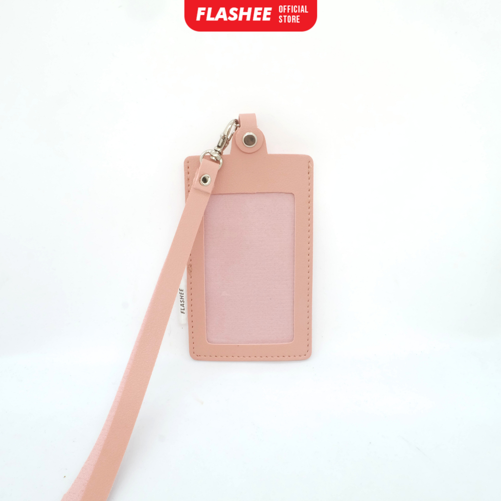 Jual Flashee Name Tag Kulit Id Card Kulit Holder Kancing Dean Lanyard ...