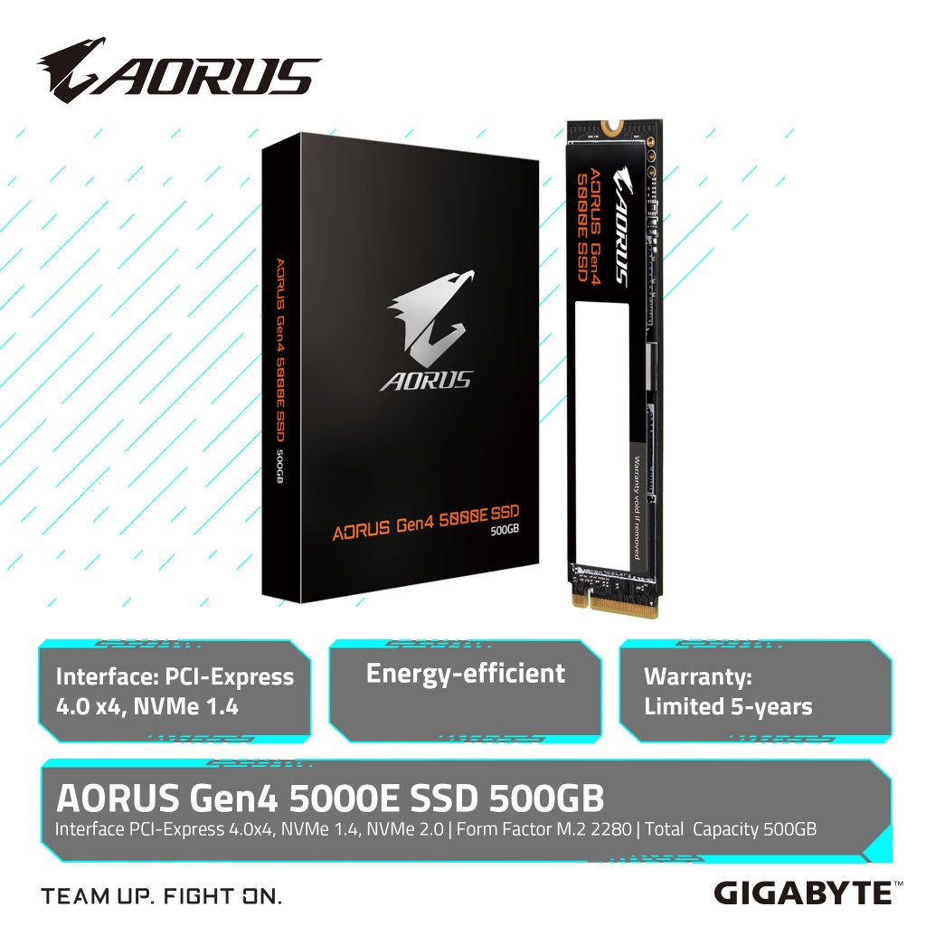 Jual Gigabyte Aorus Gen4 5000E SSD 500GB | Shopee Indonesia