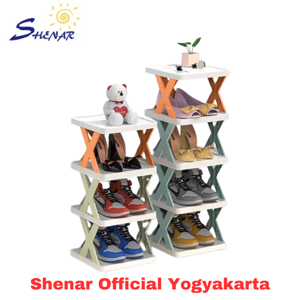 Jual Shenar Rak Sepatu Silang X Zigzag Minimalis Portable Max Rack