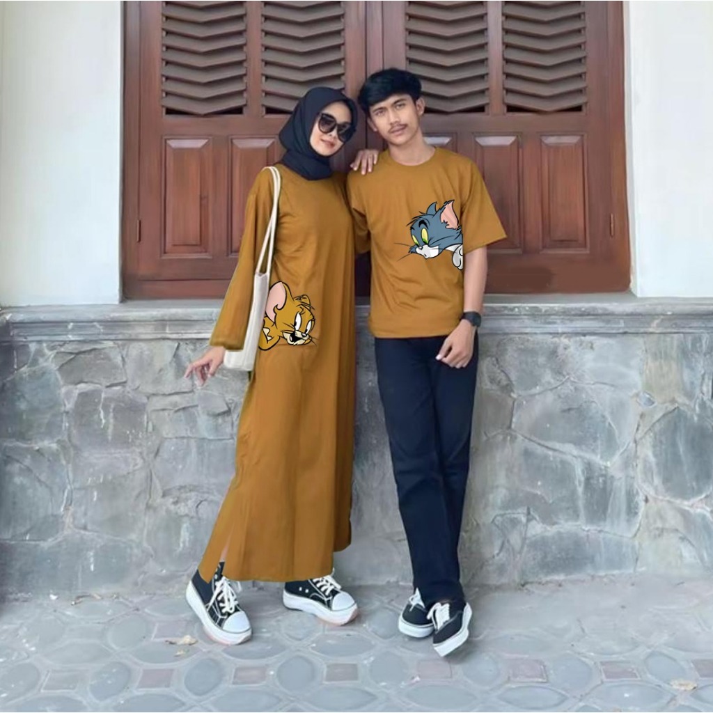 Jual Couple Zola tom and jerry Long Dress Maxi Baju Pasangan Muslim ...