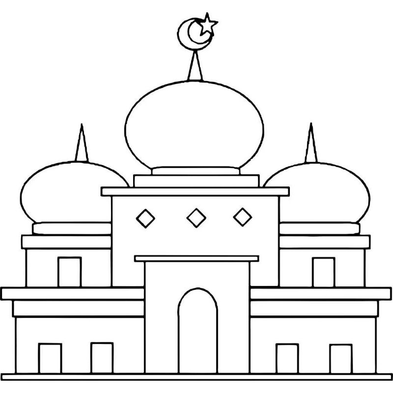 Jual OTTO kertas Gambar Sketsa Mewarnai ISLAMI TEMA MASJID Menggambar