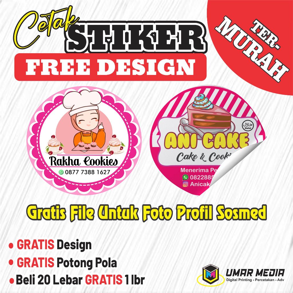 Jual Stiker Label Kemasan isi 126 pcs Merk Jualan Makanan & Minuman ...