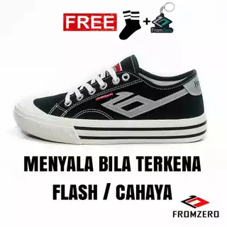 Fromzero - Sepatu Sneakers Kasual Sepatu Sekolah Pria wanita Aransa Black white FLASH 36 - 45