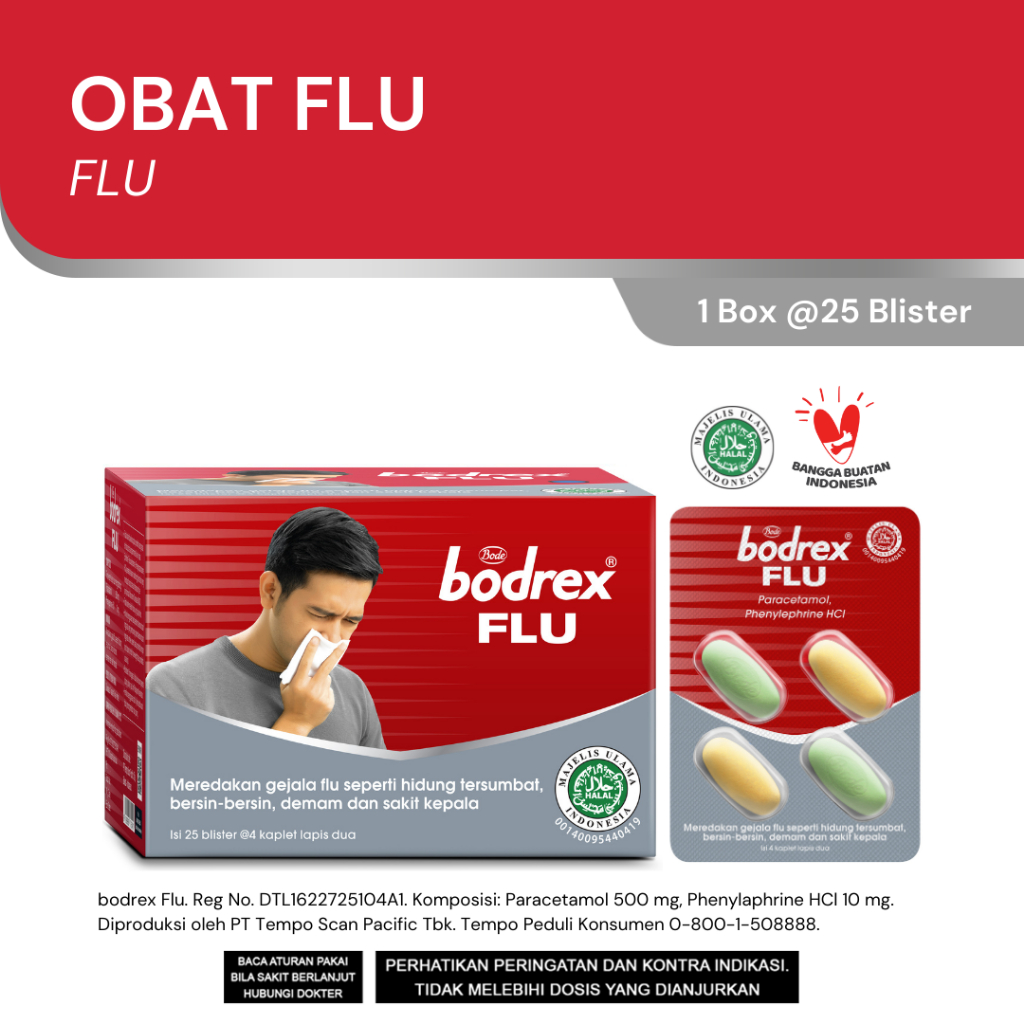 Jual Bodrex Flu (1 Folding Box isi 25 Blister) [Exp : 08.2026] | Shopee ...