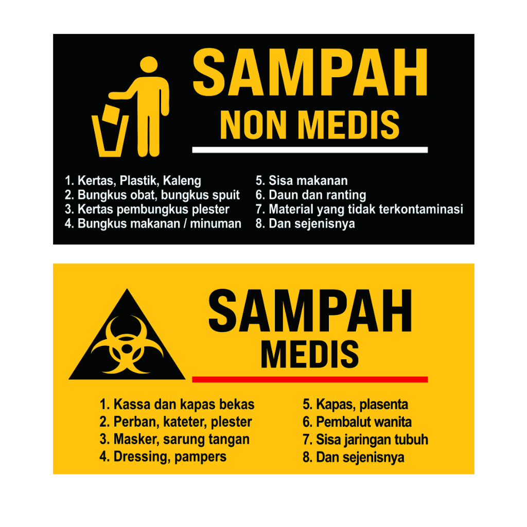 Jual Stiker Sampah Medis Dan Sampah Non Medis | Stiker Tempat Sampah ...