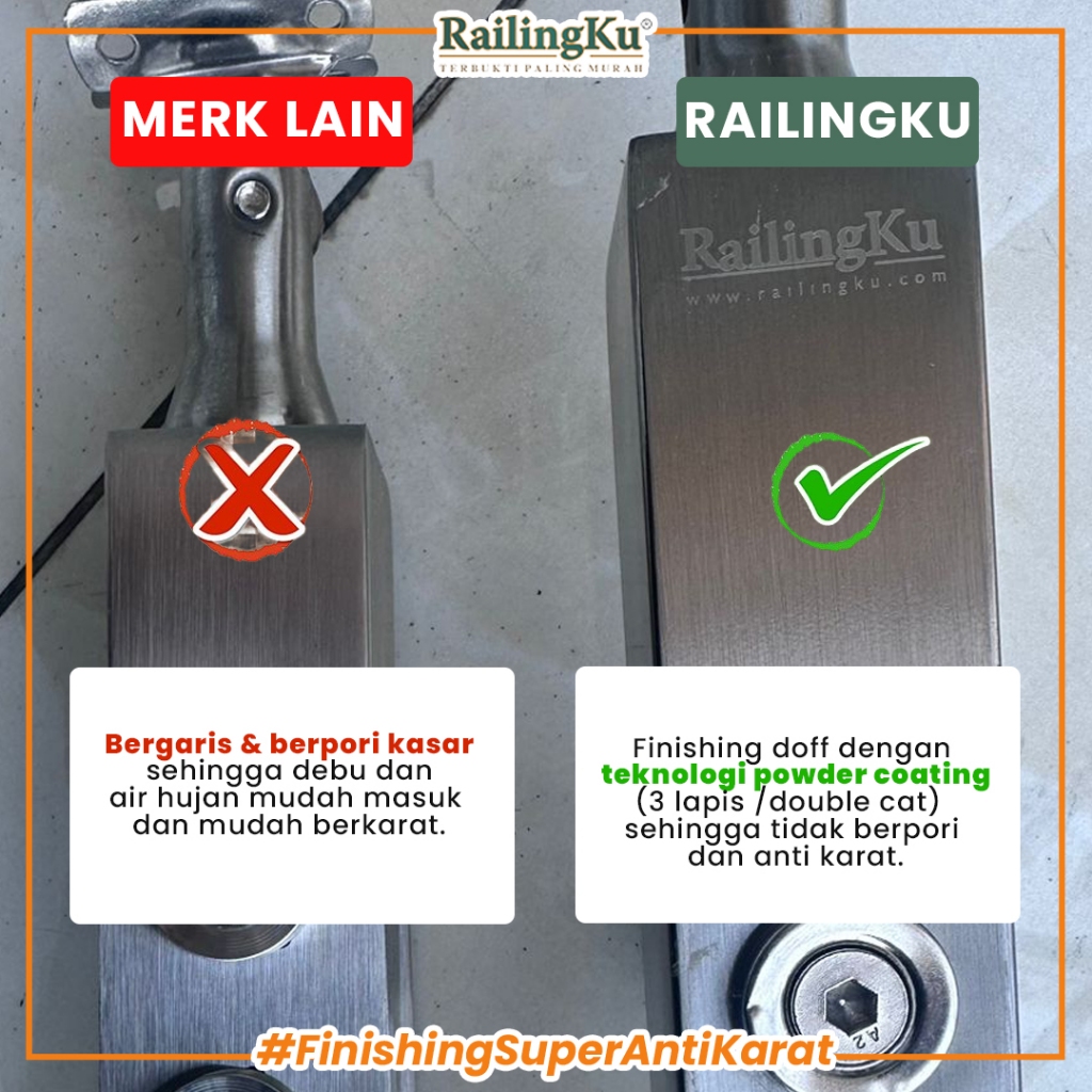 Jual (NEW) Railing Tangga Stainless Milenials Desain Tiang Railingku RK ...