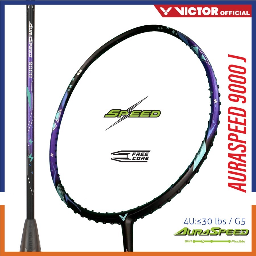 Jual Raket Badminton Victor Auraspeed 9000 J Dark Violet | Shopee Indonesia