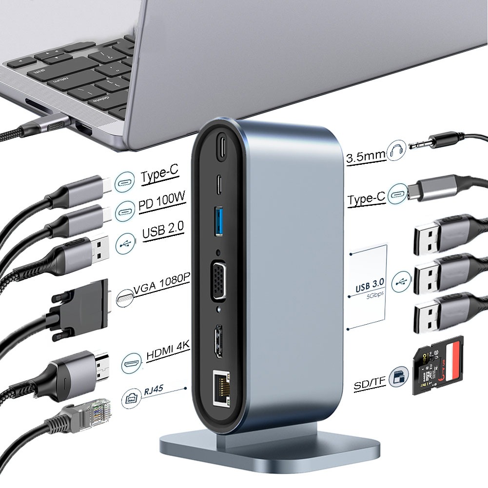 Hub USB-C Desktop 12 In 1 MOKiN MOUC3303 Con Doppia Uscita HDMI