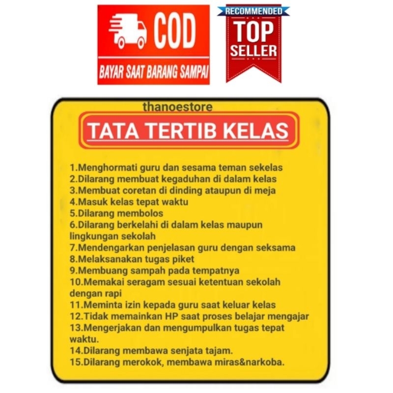 Jual Stiker Tata Tertib Kelas Atau Sekolah Shopee Indonesia 2398