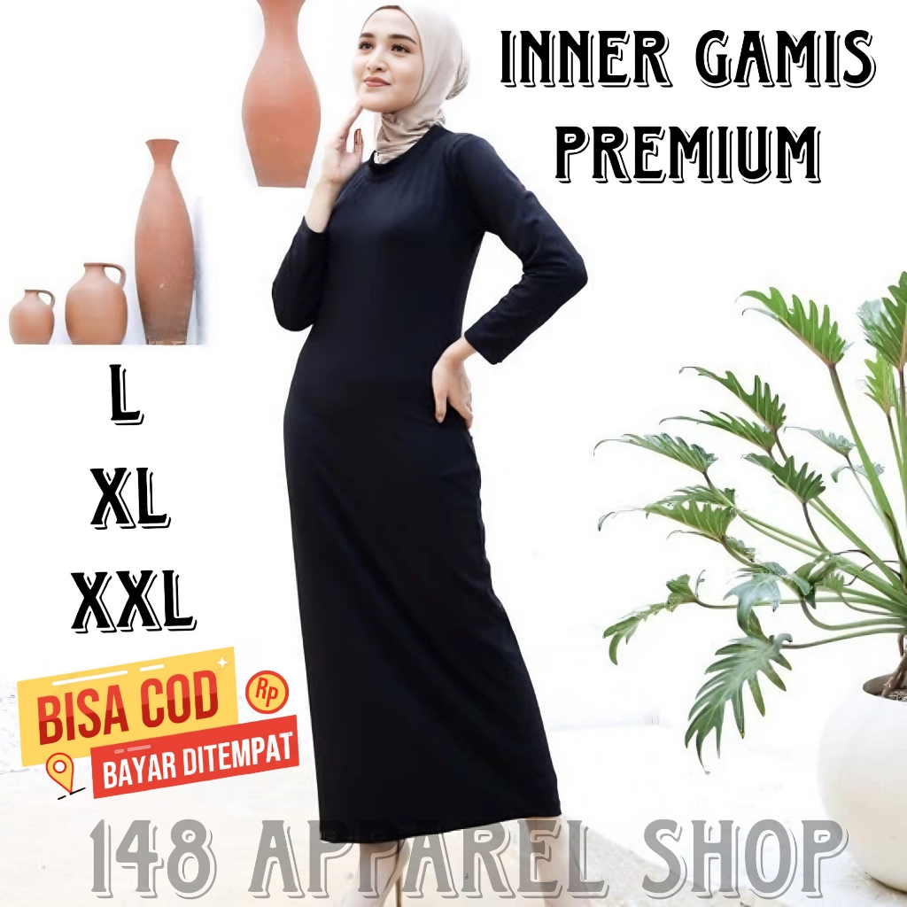 Jual Inner Gamis Lengan Panjang Bahan Spandex Rayon Premium | Shopee ...