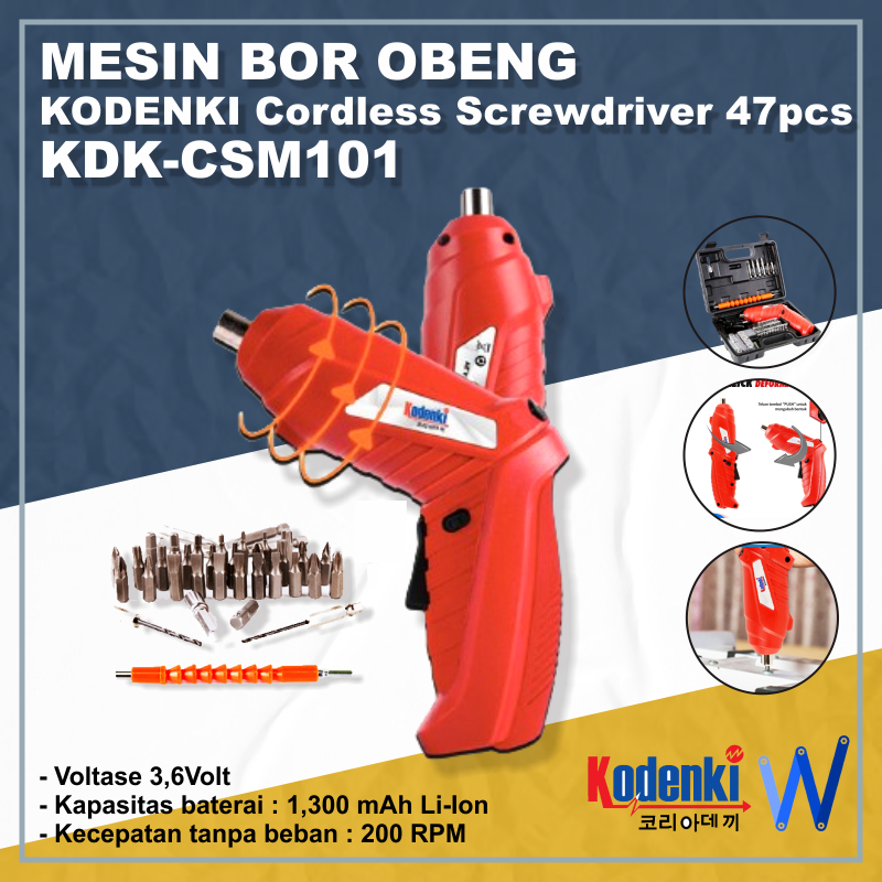 Jual Mesin Pembuka Baut Mesin Bor Obeng Kodenki Cordless Screwdriver