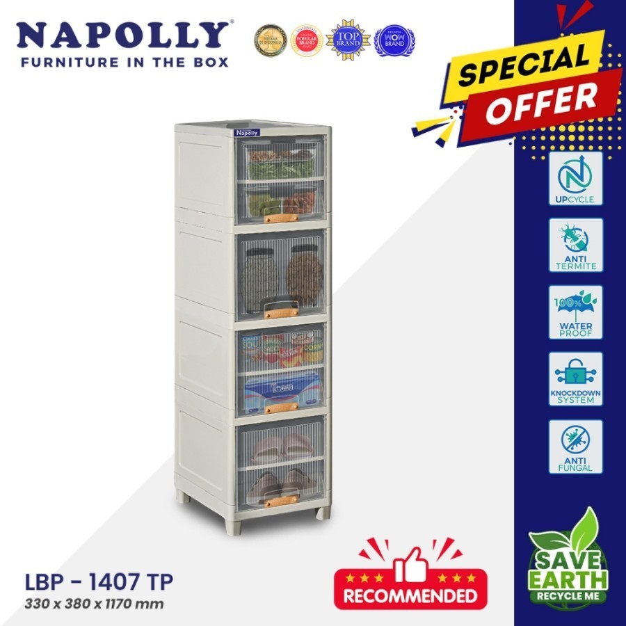 Jual LEMARI PLASTIK / RAK SERBAGUNA / LOCKER BOX NAPOLLY SUSUN 4 LBP ...