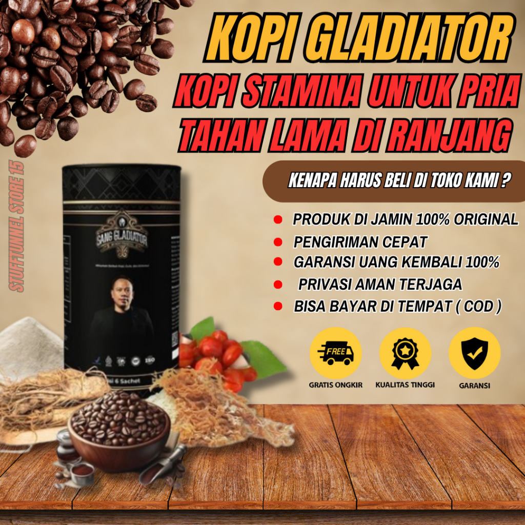 Jual Kopi Sang Gladiator Kopi Ginseng Stamina Pria Dewasa Kuat Tahan