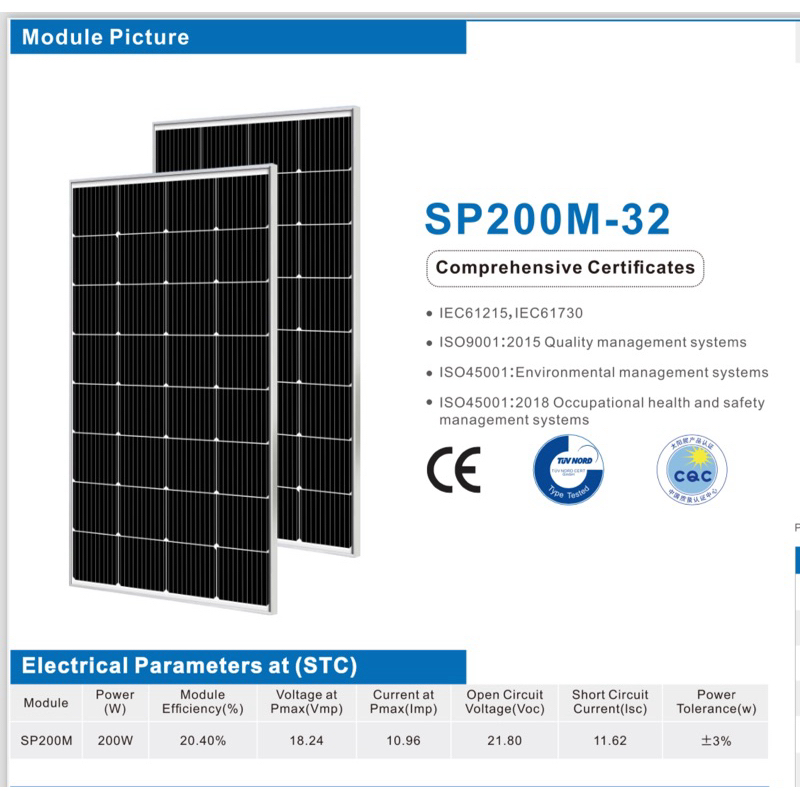 Jual PROMO solar panel tenaga surya cell ST Solar 12v 12 v 200wp 200 wp ...