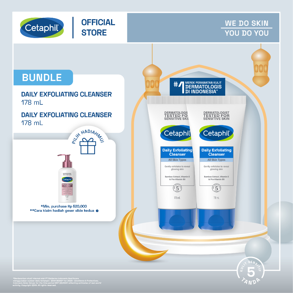 Jual Cetaphil Daily Exfoliating Cleanser 178ml Twin Pack dengan Vitamin