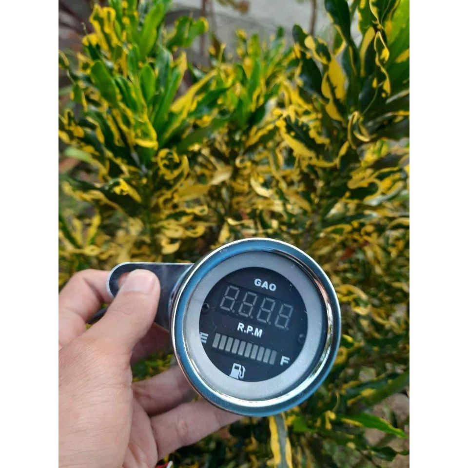 Jual RPM+AMPER BENSIN DIGITAL SPEEDOMETER BULAT CHROM KOMBINASI ...