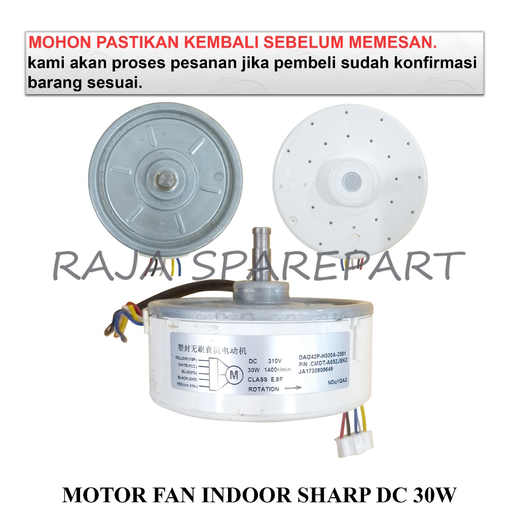Jual MFISDC30W FAN MOTOR DINAMO KIPAS INDOOR AC SHARP MOTOR FAN INDOOR 