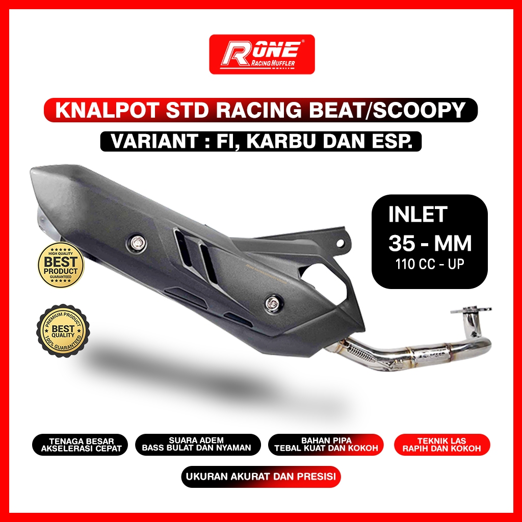 Jual Knalpot R One Racing STD Untuk Beat Fi Beat Karbu Beat Esp Scoopy ...