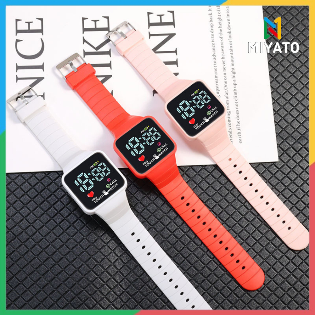 Jual Miyato Jam Tangan Digital Led Touch Screen Pria Wanita Rubber ...