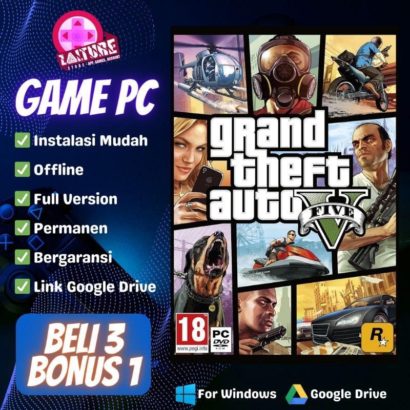 Jual Grand Theft Auto V - Game PC Adventure | Shopee Indonesia