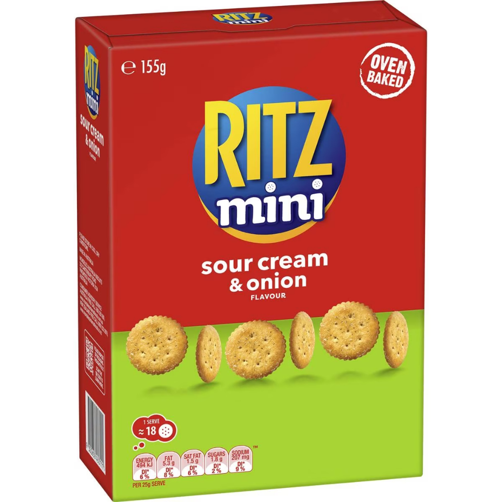 Jual Ritz Mini Crackers Sour Cream & Onion Flavour 155g Australia ...