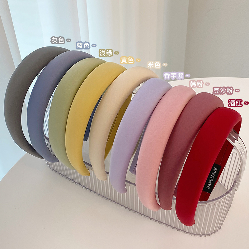 Jual Korean Bando Sponge Candy Women Soft Solid Color Padded Wide ...