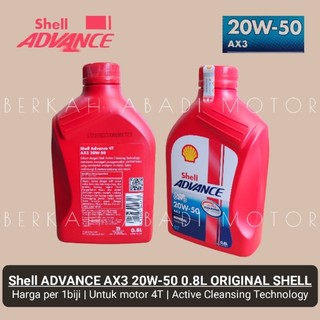 Jual [ORI 100%] Shell Advance AX3 0.8L 20W-50 ORIGINAL SHELL OIL | Oli ...