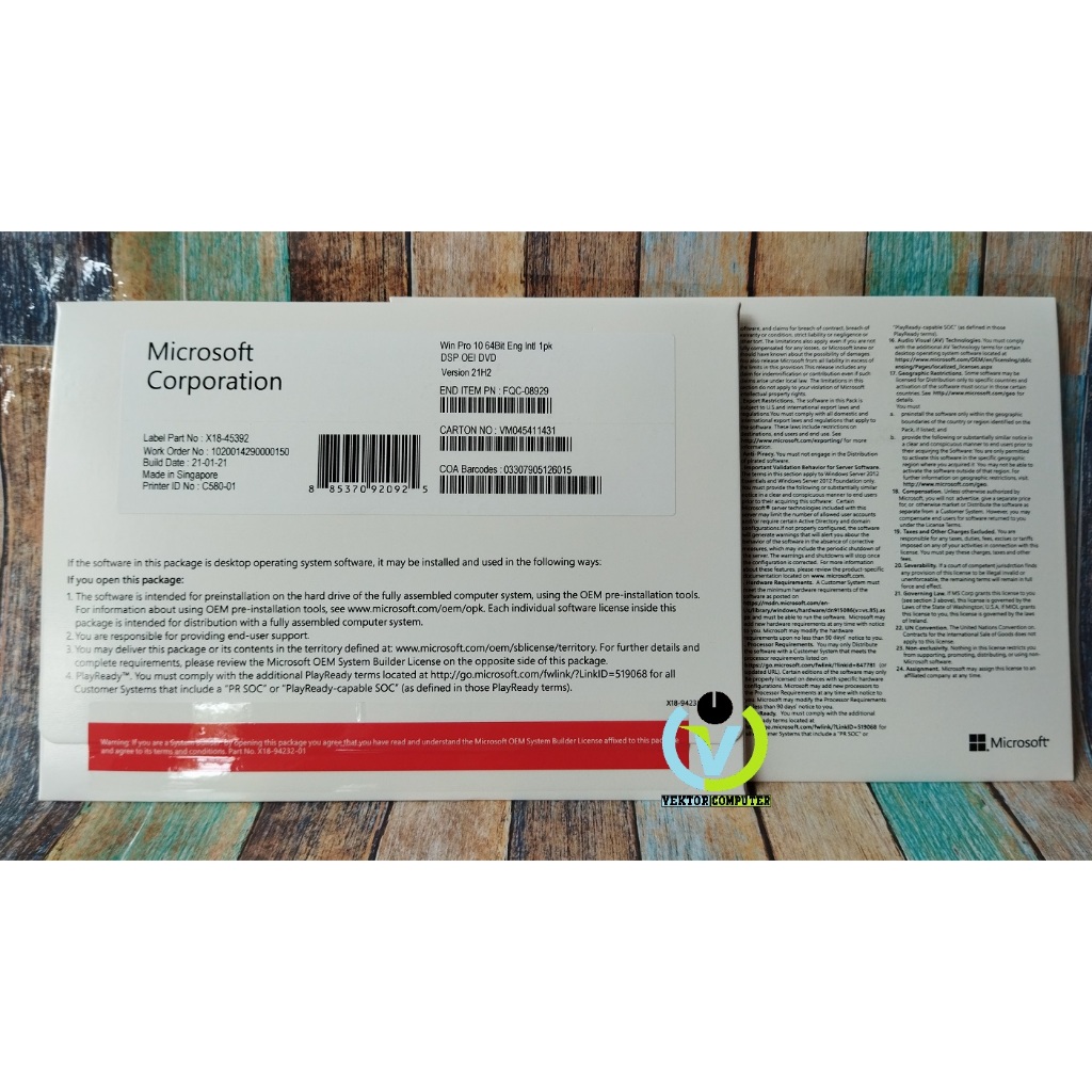 Jual Windows 10 Pro With COA & DVD Original 64 Bit Full Box | Shopee ...