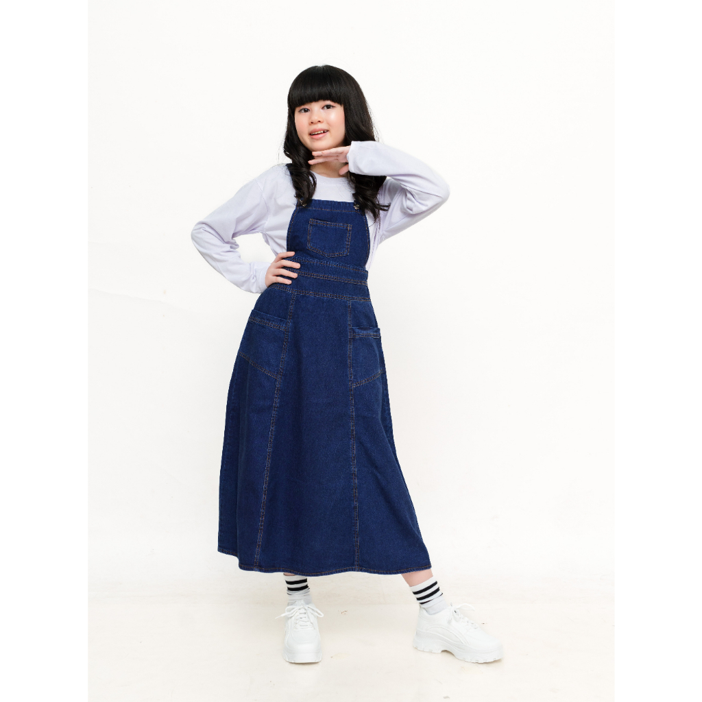 Jual MOLDING - Overall Rok Anak Jeans Model Garis Satu - 89075 | Shopee ...