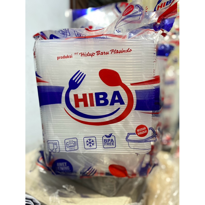 Jual Thinwall kotak box 500ml HIBA kotak makan kotak plastik persegi ...
